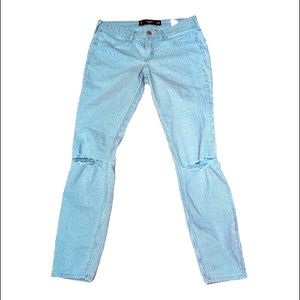 Hollister blue and white pin stripped jeans